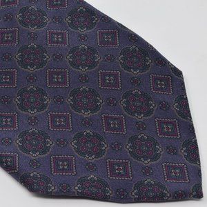 Lanvin 100% Silk Neck Tie Italy Purple Pattern
